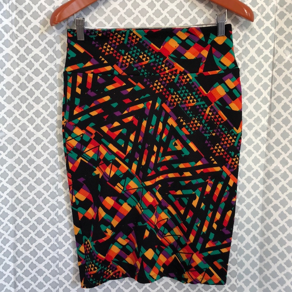 LulaRoe colorful geometric skirt